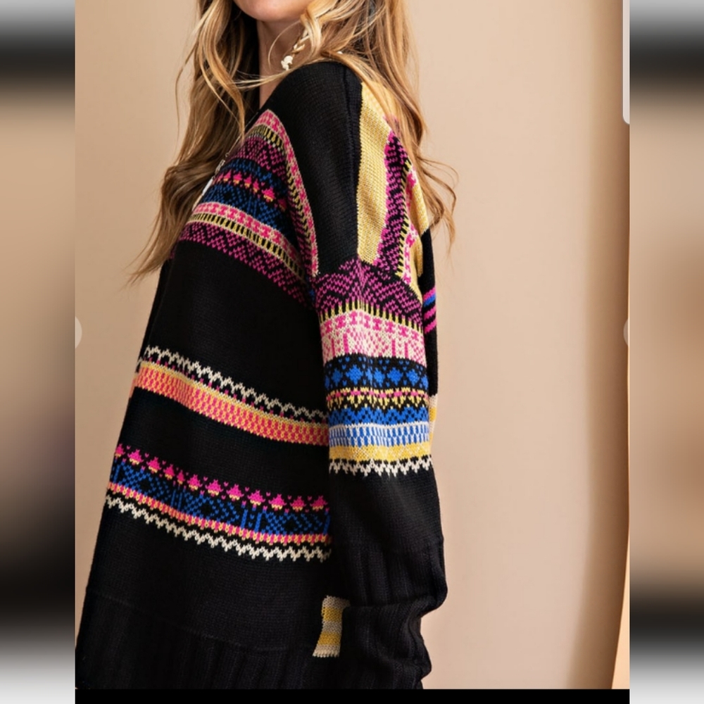 π₯³Sale Easel bohemian distressed multi color lightweight sweatshirt - Picture 5 of 5